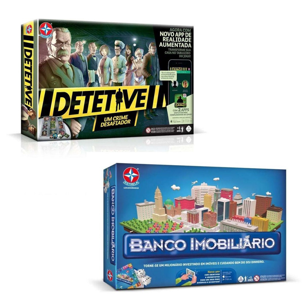 Kit Jogo Da Vida + Detetive Jogos De Tabuleiro Estrela na