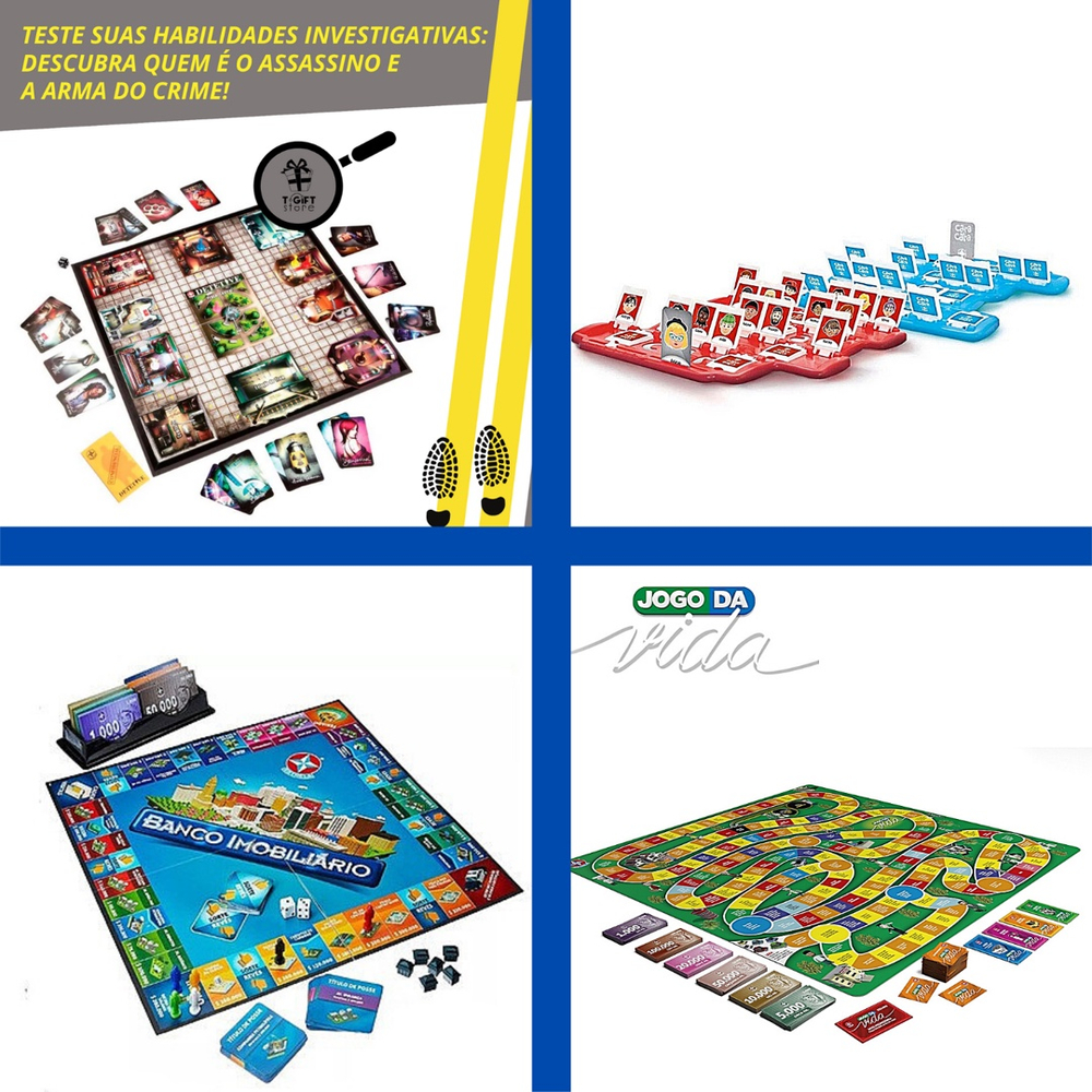 Kit jogo tabuleiro banco imobiliário + jogo da vida estrela - T-Gift Store