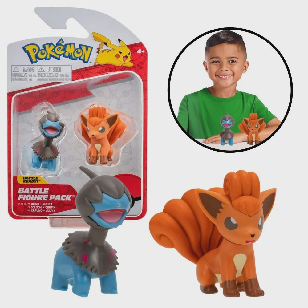 Figuras de Ação - Pokémon - Deino e Vulpix - Sunny