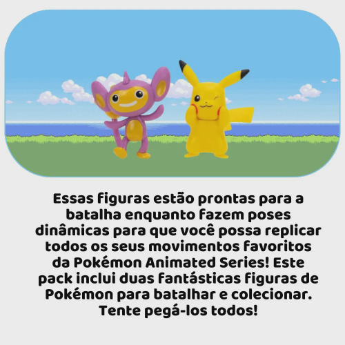 Pokémon Pikachu e Aipom Sunny Brinquedos - 2 Peças