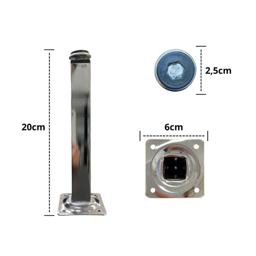 Pé de Metal 20cm p/ Armários Móveis Redondo ou Quadrado em Promoção na Americanas