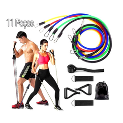 Kit Extensor 5 Elasticos Exercicio Academia Casa Tubing Abdominal Pilates Tonificaçao Musculaçao Menor preço em Kit Extensor 5 Elasticos Exercicio Academia Casa Tubing Abdominal Pilates Tonificaçao Musculaçao