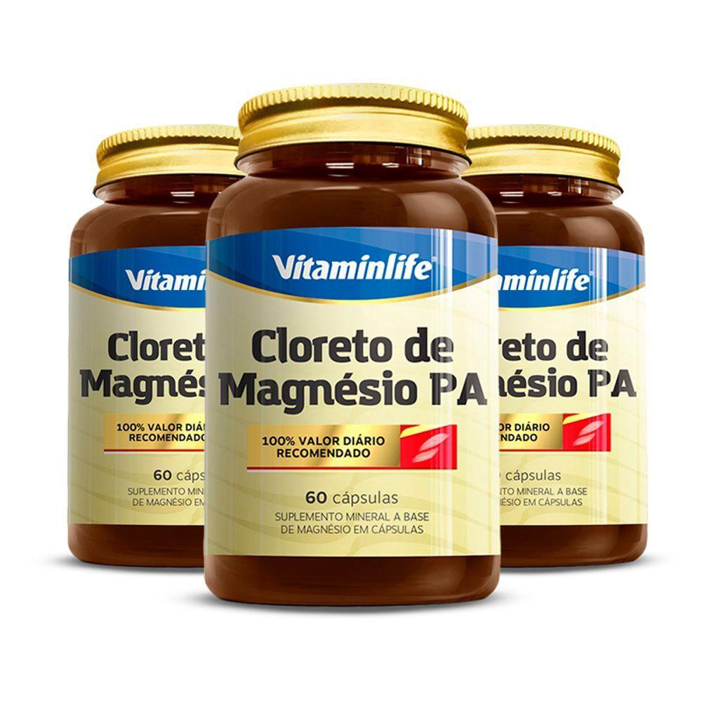 Kit 3 Cloreto De Magnésio Pa Vitaminlife 60 Cápsulas | Submarino