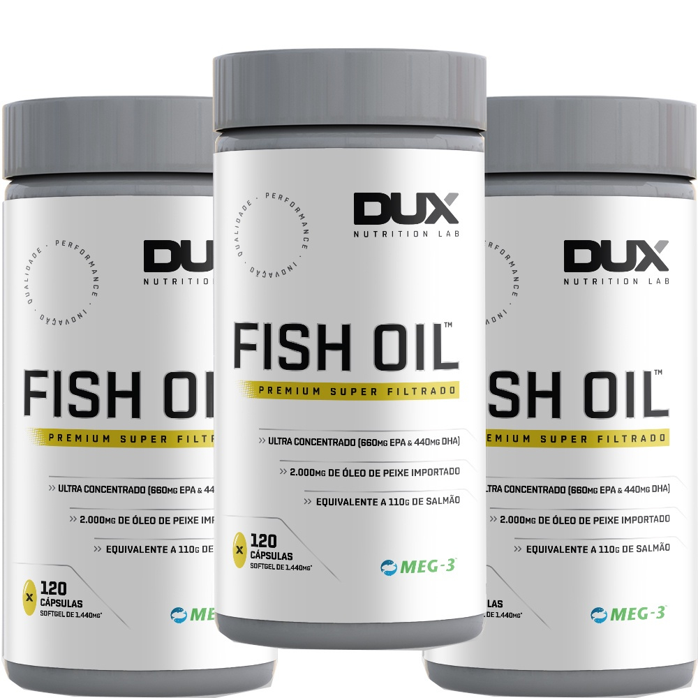 FISH OIL - ÔMEGA 3 - POTE 120 CÁPSULAS - DUX NUTRITION - WW CURITIBA  SUPLEMENTOS