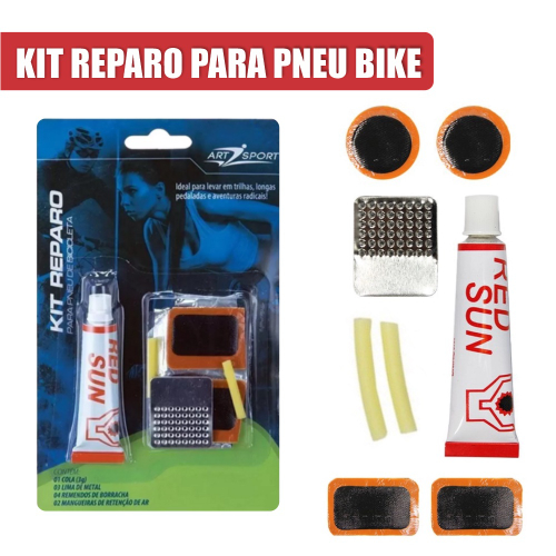 Jogo fardamento para bicicleta - Vonder - Kit Reparo de Pneu para