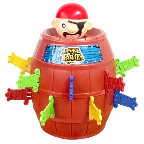 Brinquedo Pula Macacos Joguinho Infantil Barril Pirata Pula