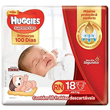 Fralda Monica Huggies Supreme Care Jumbo Rn 18 Unidades Em Promoção Na ...