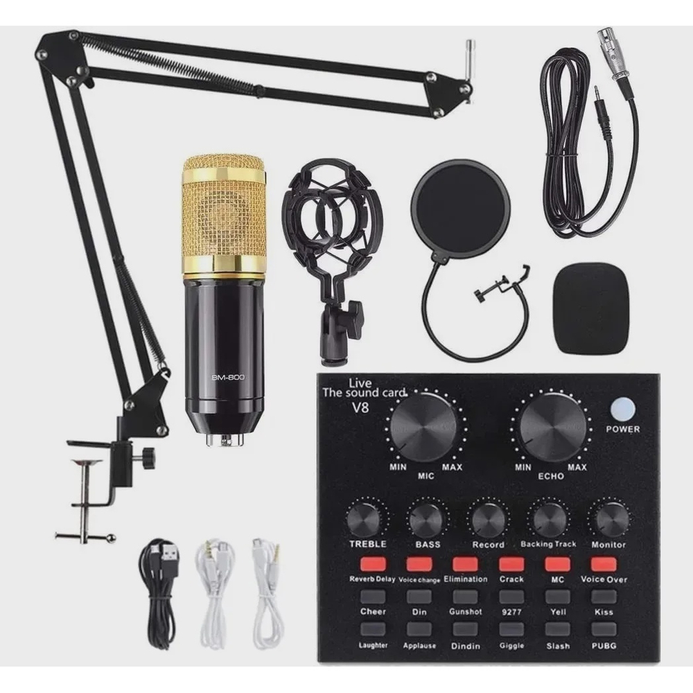 Kit de placa de som para streaming ao vivo versão inglês