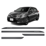 Jogo Friso Lateral Slim Yaris Cor Cinza Granito Alto Relevo