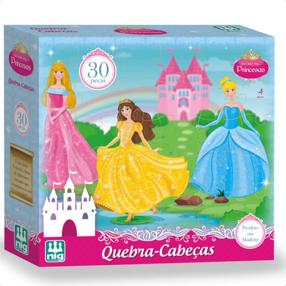 Brinquedo Infantil Quebra-Cabeça Princesas 3D Multikids