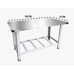 Mesa Aço Inox p/ Padaria Açougue Cozinha Industrial 150x70 Menor preço em Mesa Aço Inox p/ Padaria Açougue Cozinha Industrial 150x70