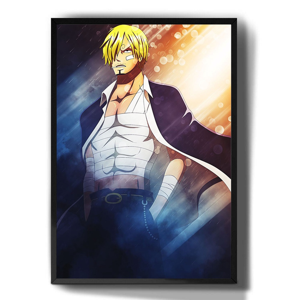 Quadro decorativo Emoldurado Sanji Anime One Piece Desenho Arte