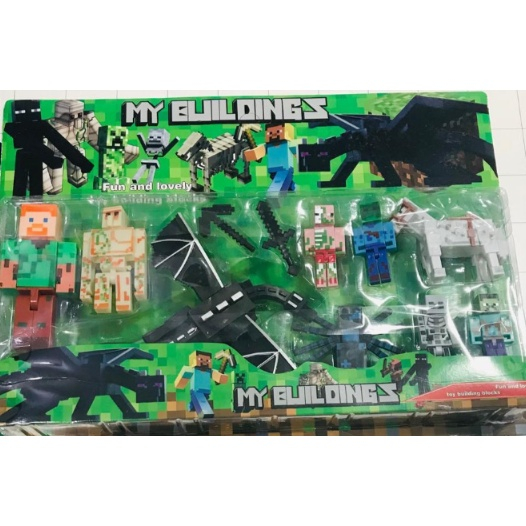 Kit Brinquedo Cartela Bonecos Minecraft E Itens 10 Peças novidades