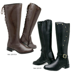 Kit De 2 Pares Bota Montaria Feminina Com Textura Dia a Dia Chocolate e Preto Menor preço em Kit De 2 Pares Bota Montaria Feminina Com Textura Dia a Dia Chocolate e Preto