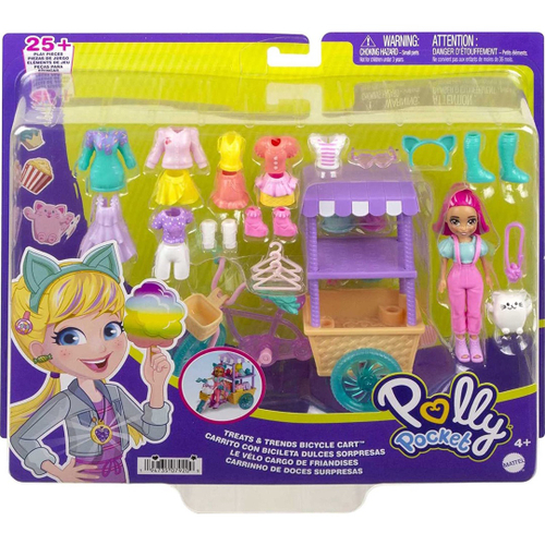 Mini Boneca - Polly Pocket - Polly com Carro de Carnaval - Carro de Sorvete  - Mattel - Ri Happy