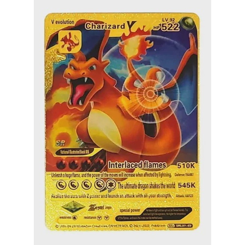 Carta Pokémon Charizard gx Shiny Gold Dourada Ultra Secreta Rara