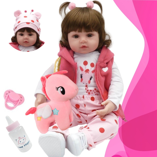 Bebe Reborn Realista Menina 100 Silicone Marca NewHappy em Promocao na Americanas