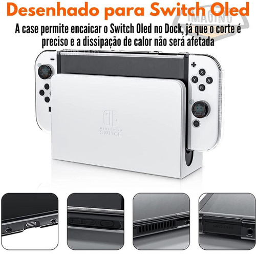 Capa Acrílica E Película De Vidro Para Nintendo Switch Oled