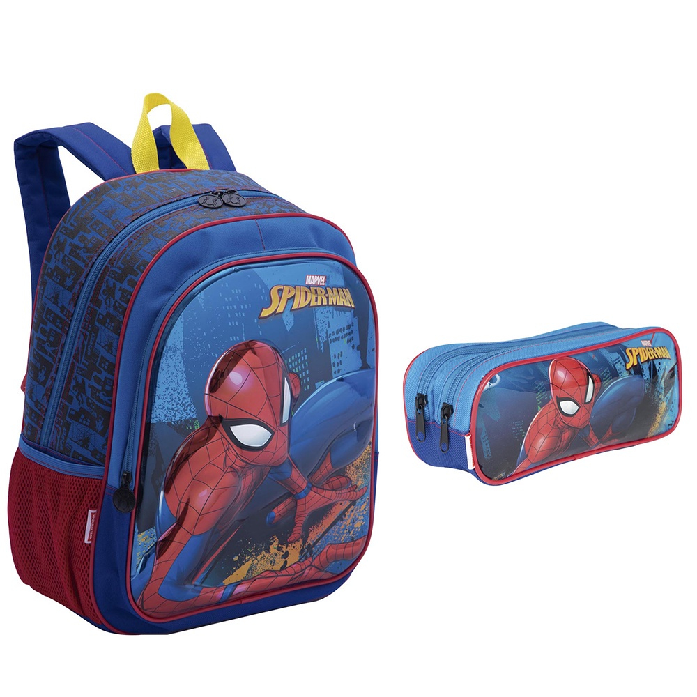 Kit Mantinha Com Balde Marvel Spider Man Zona Criativa Cor Azul-turquesa  Desenho Do Tecido Homem Aranha