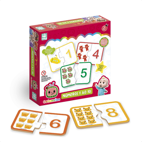 Brinquedo Jogo Números 1 Ao 10 de Madeira Cocomelon 20 Peças Grandes + 3  anos Infantil Educativo Nig Brinquedos - 0511 na Americanas Empresas