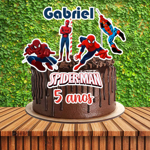 Topo De Bolo Topper De Bolo Personalizado Homem Aranha