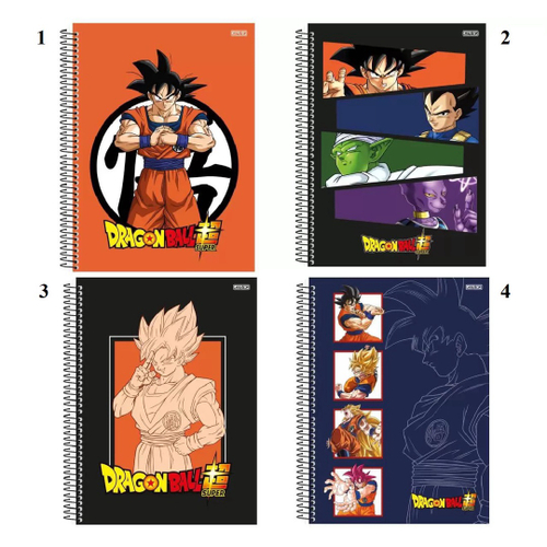 Caderno Cartografia Desenho Espiral São Domingos Dragon Ball Z Com 60 Folhas