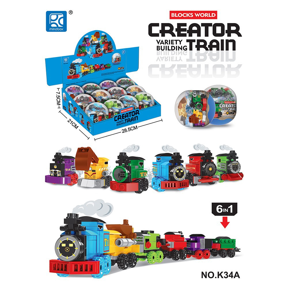 Trem De Brinquedo Personalizado Ovo Blocks World Creator Train Blind
