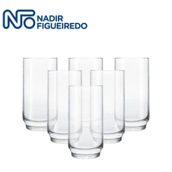 Jogo 6 Copos Chiques 465ml Aruba Drinks Vidro Agua e Suco