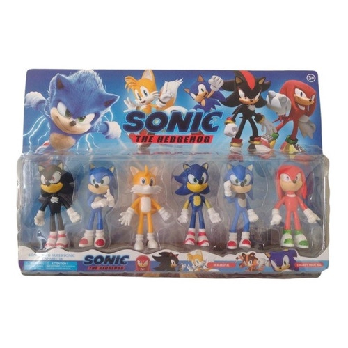 Kit 4 Bonecos Coleção Sonic Amigos Brinquedo Filme Infantil