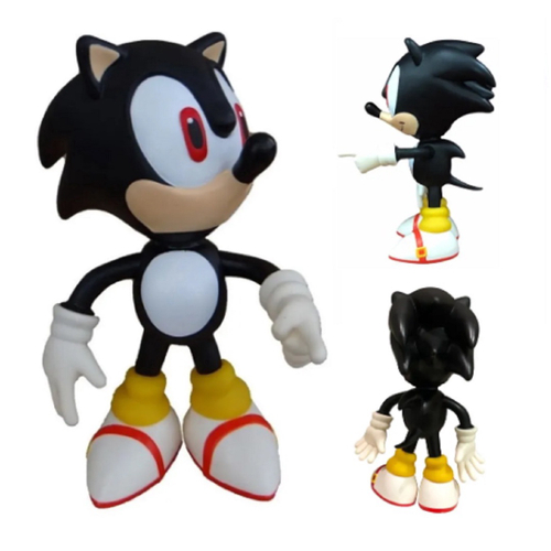 Boneco Sonic Preto Articulado Grande Original Brinquedo em