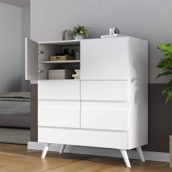 Menor preço em Cômoda 2 Portas 4 Gavetas Cristal Branca - Moville