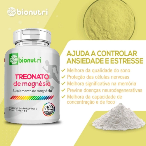 Kit Com 3 Un Magnésio L Treonato Puro 360 Capsulas 500mg Auxilia Na ...