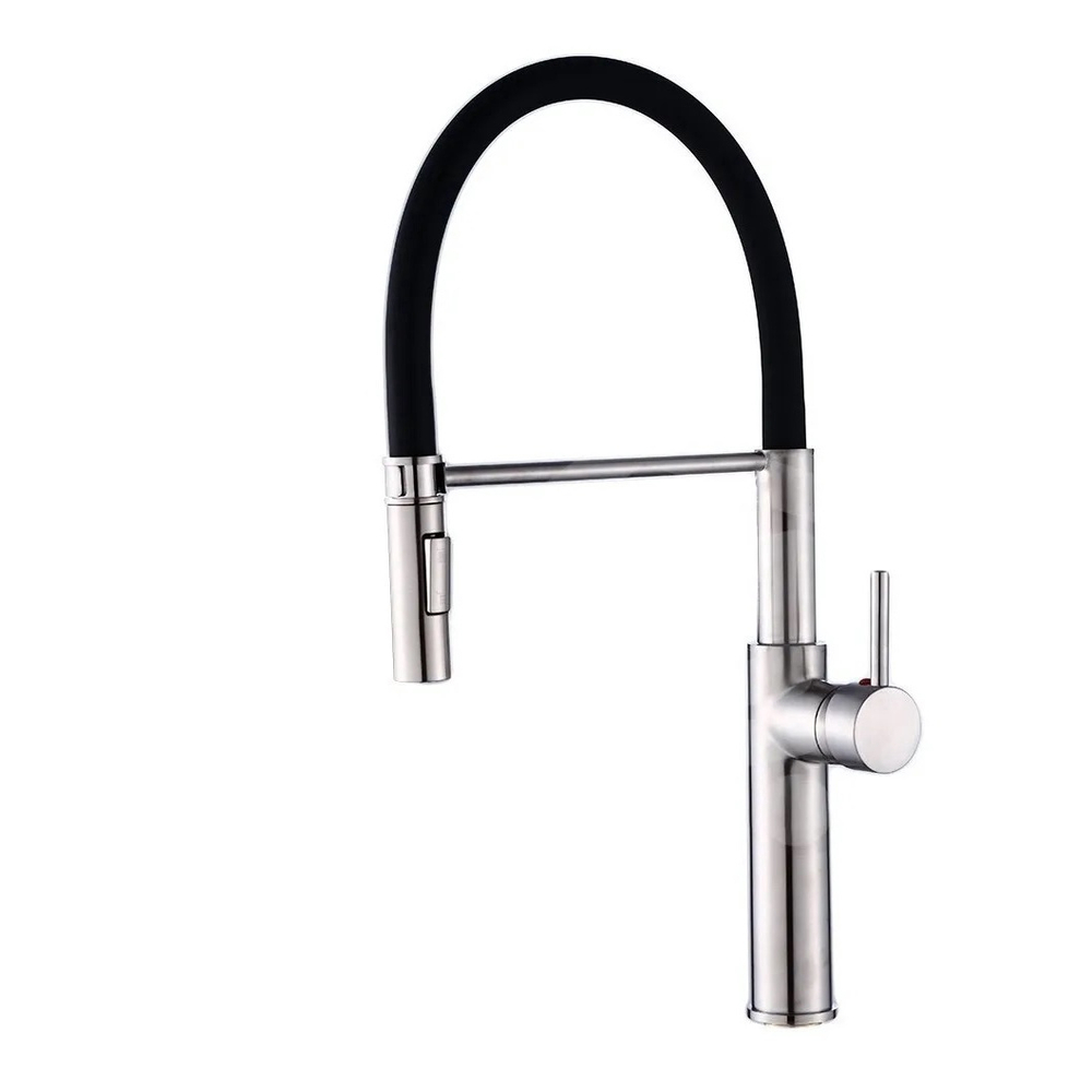 Torneira Para Cozinha Gourmet Monocomando Misturador Aço Escovado