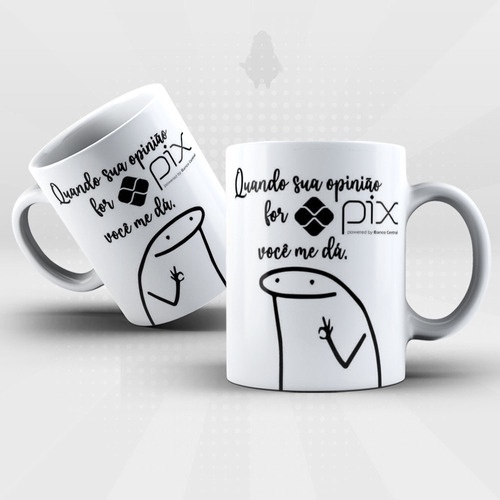 Caneca Personalizada Meme Flork - Aqui para sua Opinião