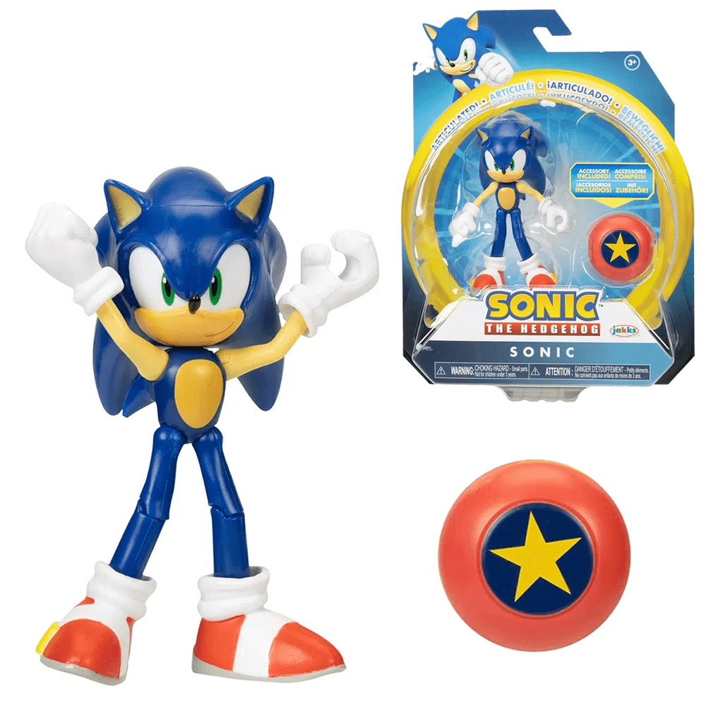 BONECO SONIC 2 The Hedgehog Sonic Articulado - Candide 3409 - 5 a 7 anos -  de R$ 150,00 à R$ 199,99