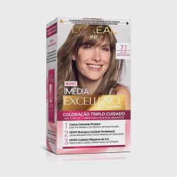 Tintura Loreal Imédia Excellence 7.1 - Louro Acinzentado Menor preço em Tintura Loreal Imédia Excellence 7.1 - Louro Acinzentado