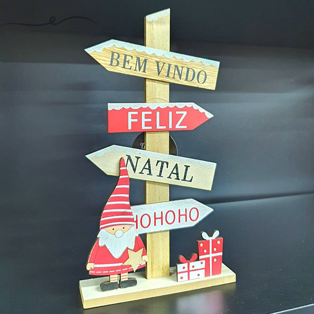 Enfeites de Natal Placa Para Decoração Com Cordão Frase: Ho Ho Ho, Feliz  Natal