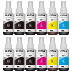 Refil de tintas epson 664 - combo ECONôMICO 12 unidades Menor preço em Refil de tintas epson 664 - combo ECONôMICO 12 unidades
