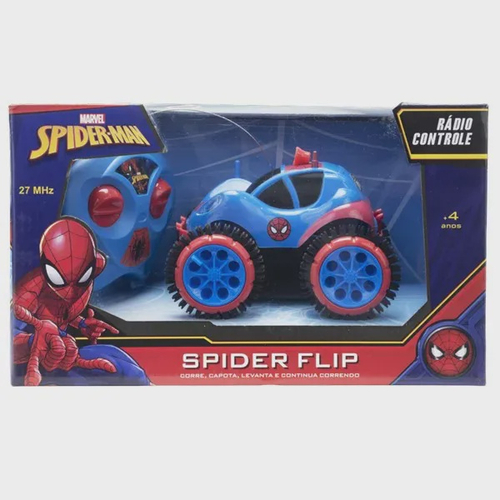 Carrinho Controle Remoto Carro Homem Aranha Brinquedo Flip