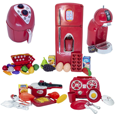 Kit Brinquedo Infantil Mercadinho Carrinho De Compras Barbie Chef