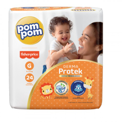 Fralda Descartável Infantil Pom Pom Derma Protek G Pacote 24 Unidades é boa?