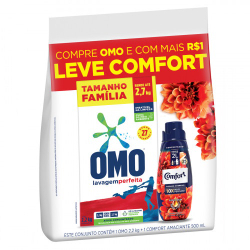 Kit Lava-Roupas Pó Omo Lavagem Perfeita 2,2kg Tamanho Família + Amaciante Concentrado Hydra Sérum Comfort 500ml é boa?