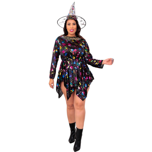 Fantasia Halloween Vestido Enfermeira Preta Adulto Feminina Carnaval Zumbi  Terror