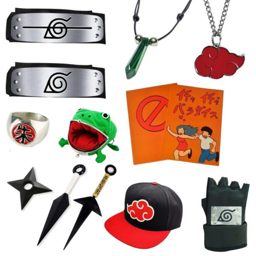 Kit Naruto Boruto - Bandana Aldeia da Folha + Colar / Pingente Tsunade +  Anel Akatsuki Itachi : : Moda