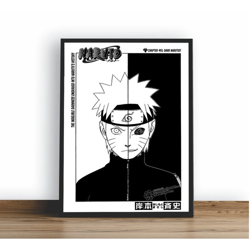 Quadro Com Moldura PVC Naruto Clássico Anime Mangá 20x20cm