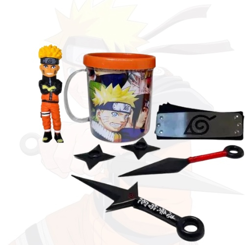 Kit Completo do Naruto Aldeia da Folha Vem Com Kunai Shuriken Bandana e Um  Boneco do Naruto no Shoptime