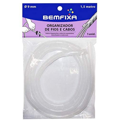 Uniflex Organizador de Fios e Cabos 09mm Natural ct Bemfixa no Shoptime