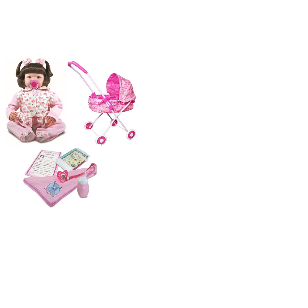 Kit Boneca Bebê Reborn + Carrinho Passeio + Meu Jantarzinho em Promoção na  Americanas