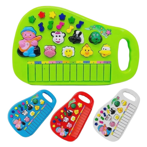 Piano Bebe Brinquedo Infantil Musical Baby Pianinho Fazendinha Vaquinha  Branca