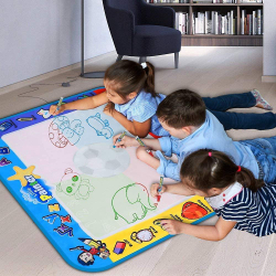 Menor preço em Esteira para colorir, brinquedos para crianças, tapete de pintura de água grande, almofada de rabiscos para crianças com 4 cores, presentes para meninas meninos de 3 a 4 anos de idade, 4 canetas, moldes de desenho e B
